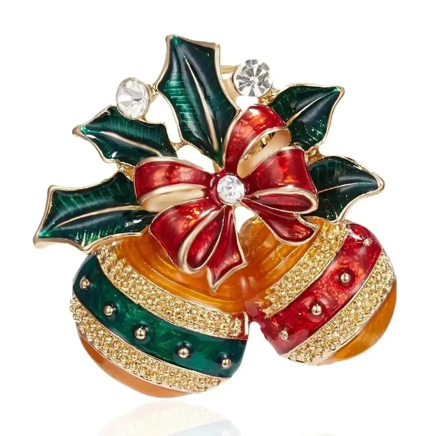 🌟 Fashion Diamond Bow Tie Wreath Brooch - Holiday Glamour Unleashed 🌟