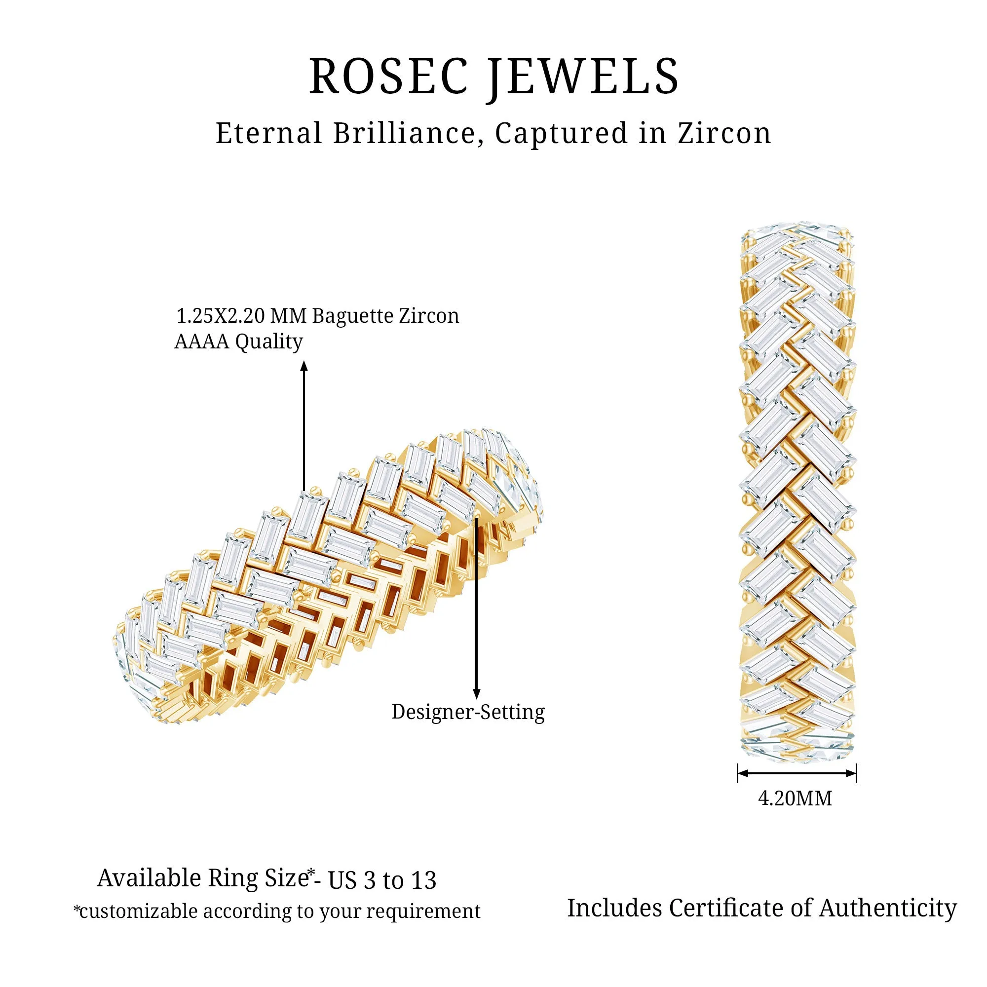 0.75 CT Zircon Braided Eternity Ring