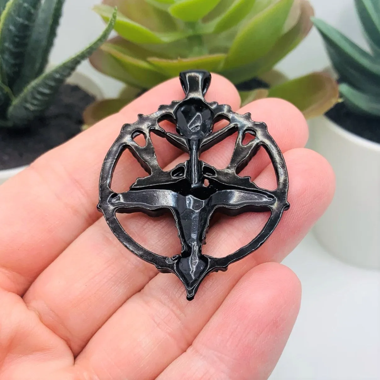 1, 4 or 20 Pieces: Black Baphomet Pentagram Satan Pendants