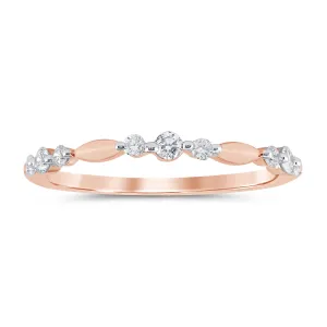 10ct Rose Gold Round Cut 0.18 Carat tw Diamond Ring