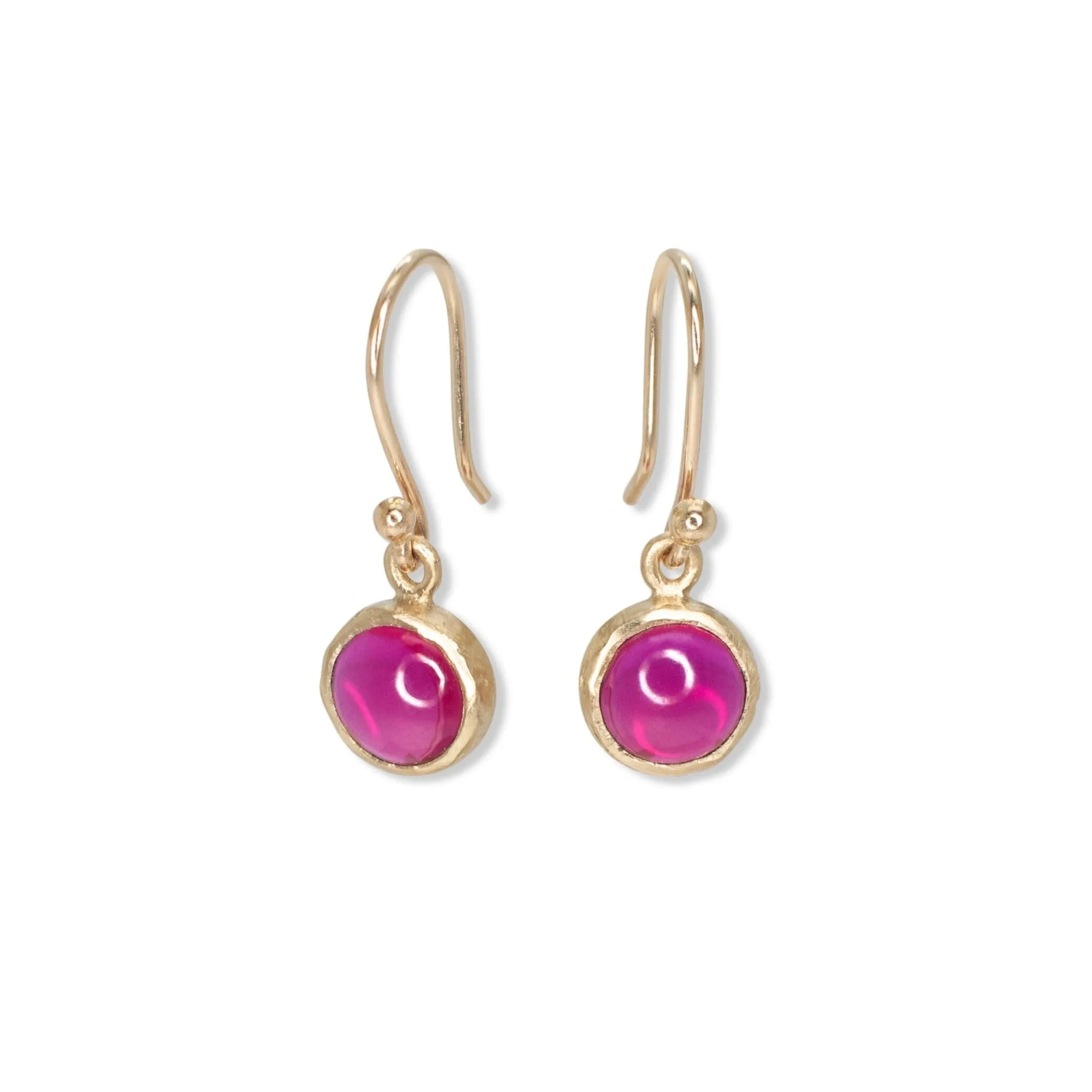 10K Semi-Precious Stone Drop Earrings in Ruby