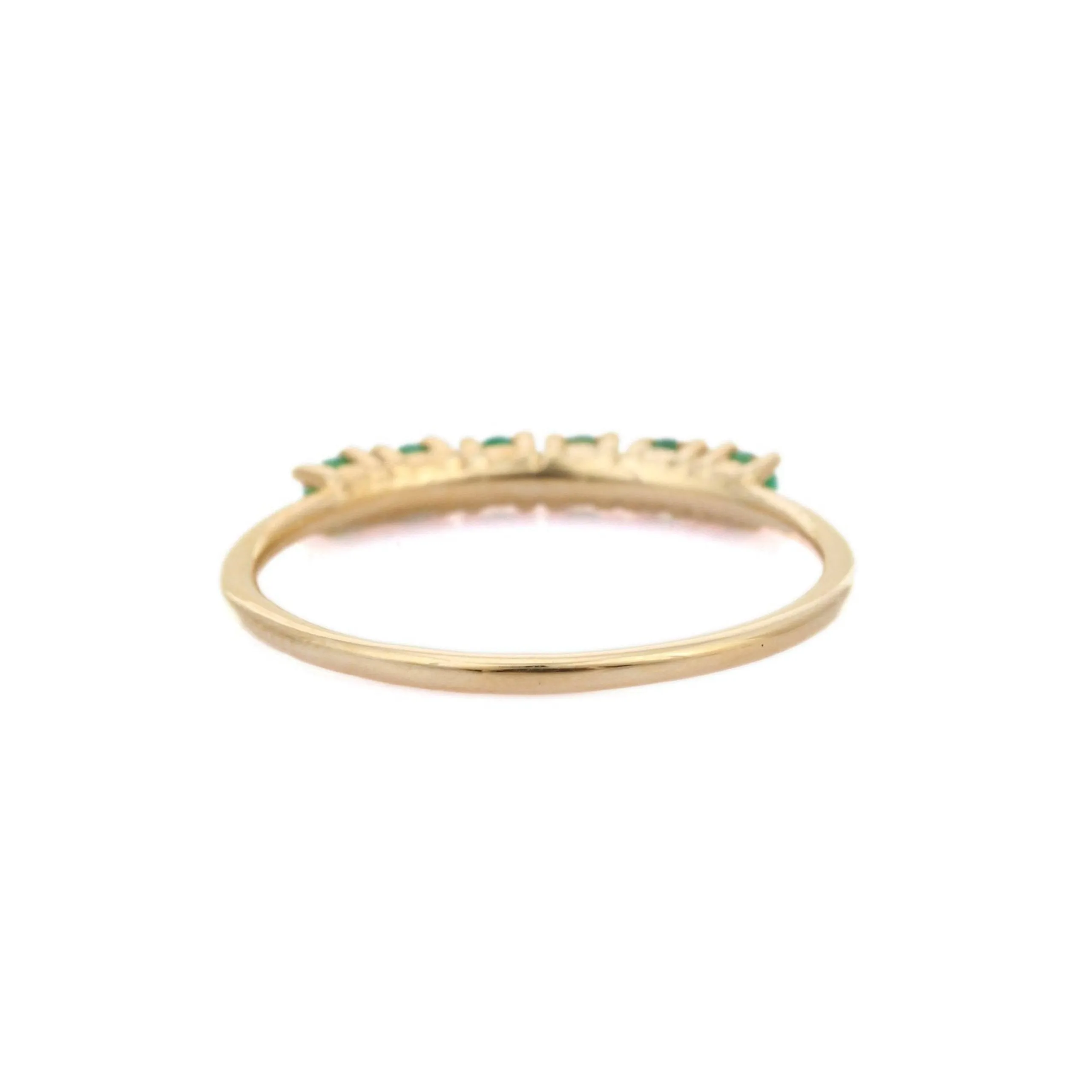 14K Gold Emerald Half Eternity Band