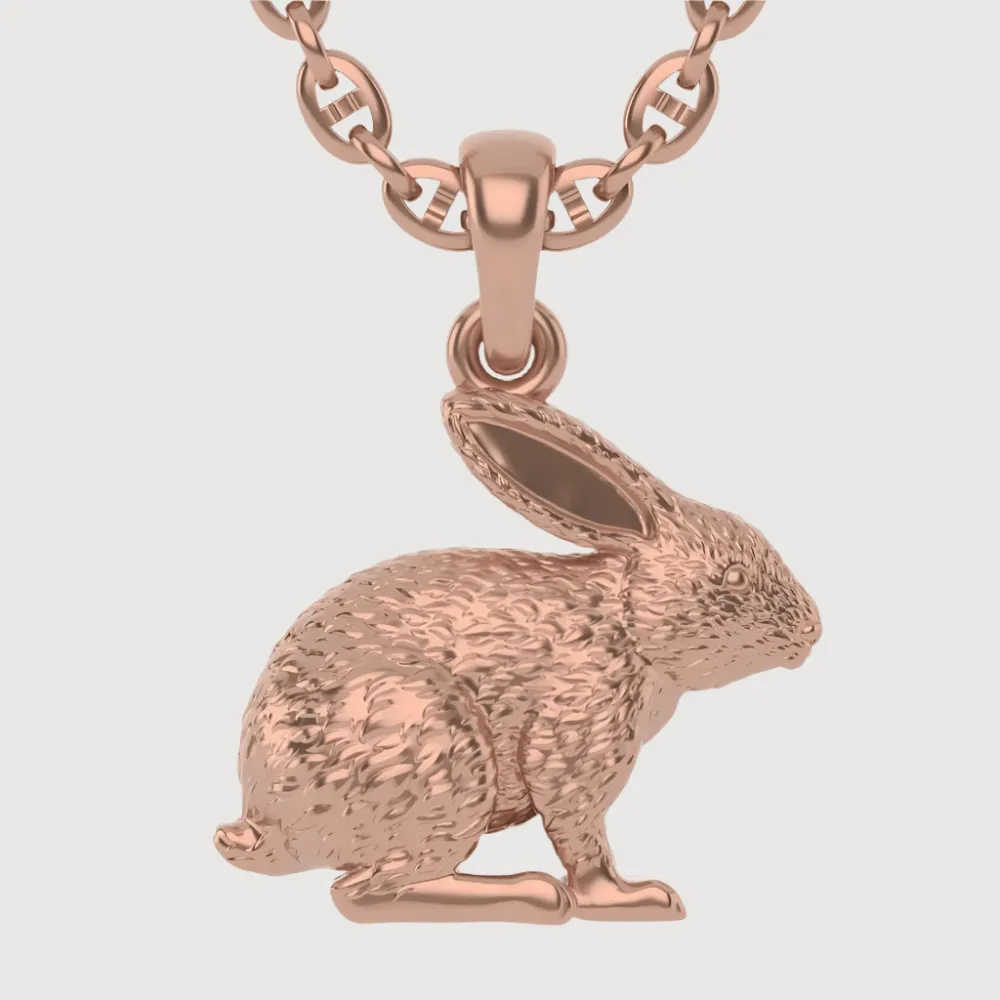 14k Gold Rabbit Pendant