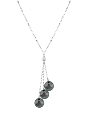 14K Gold Tahitian Pearl Tincup Cluster Pendant