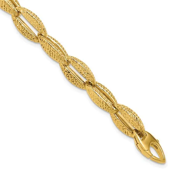 14K Polished Fancy Link Bracelet