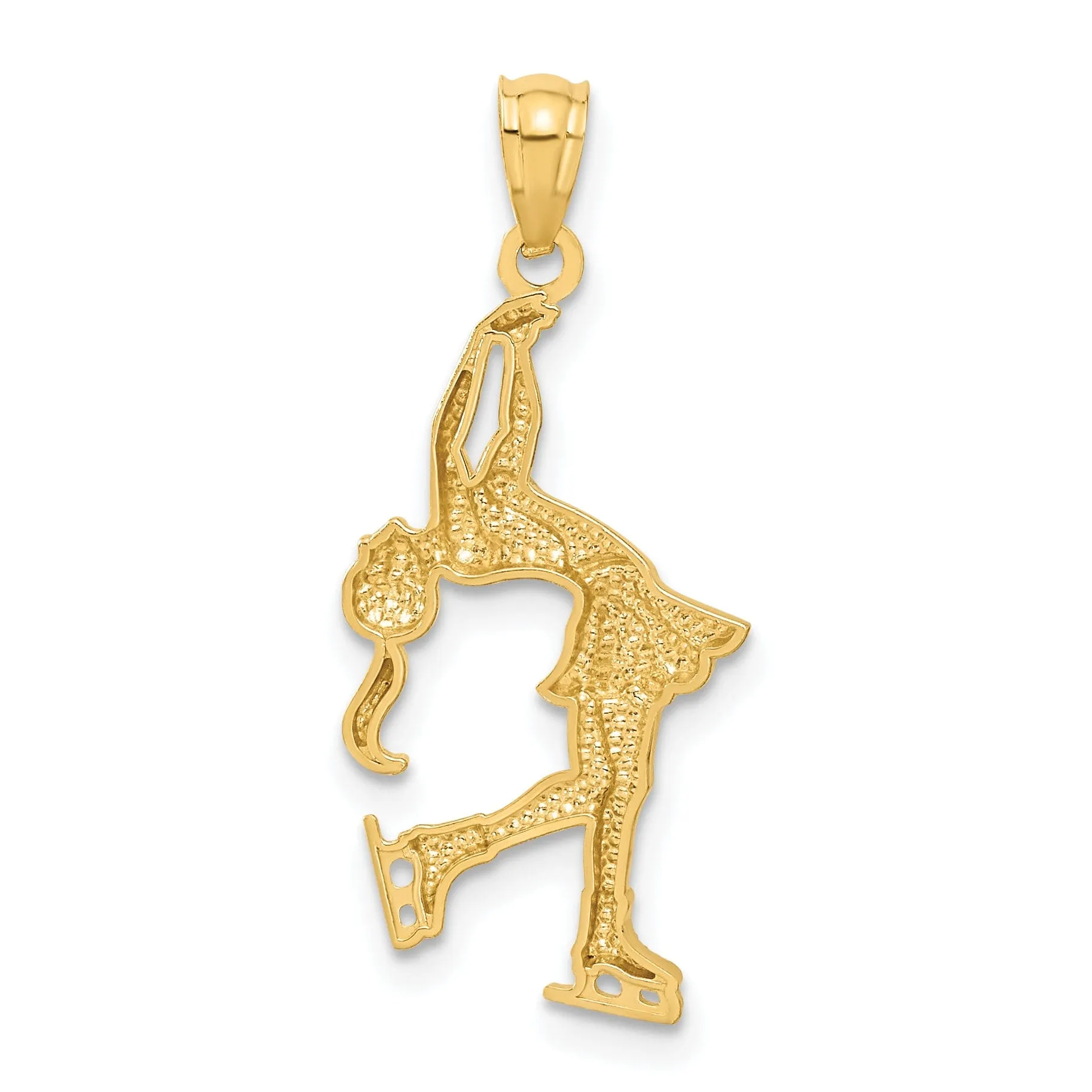 14k Two Gone Gold Ice Skater Charm Pendant