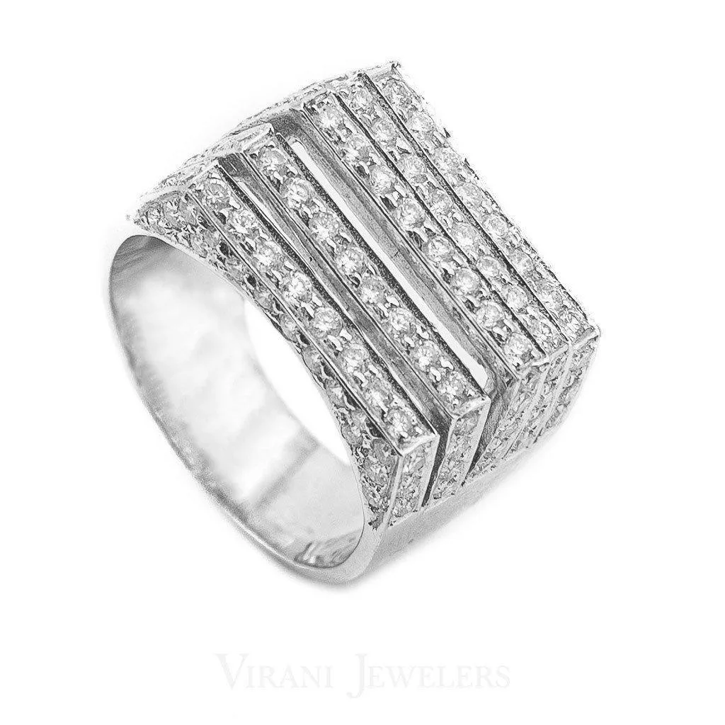 1.71CT Diamond Five Frame Ring Set in 18K White Gold