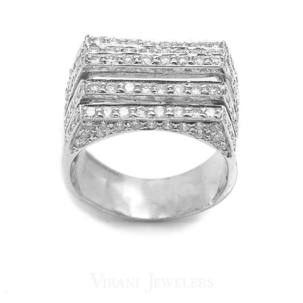 1.71CT Diamond Five Frame Ring Set in 18K White Gold