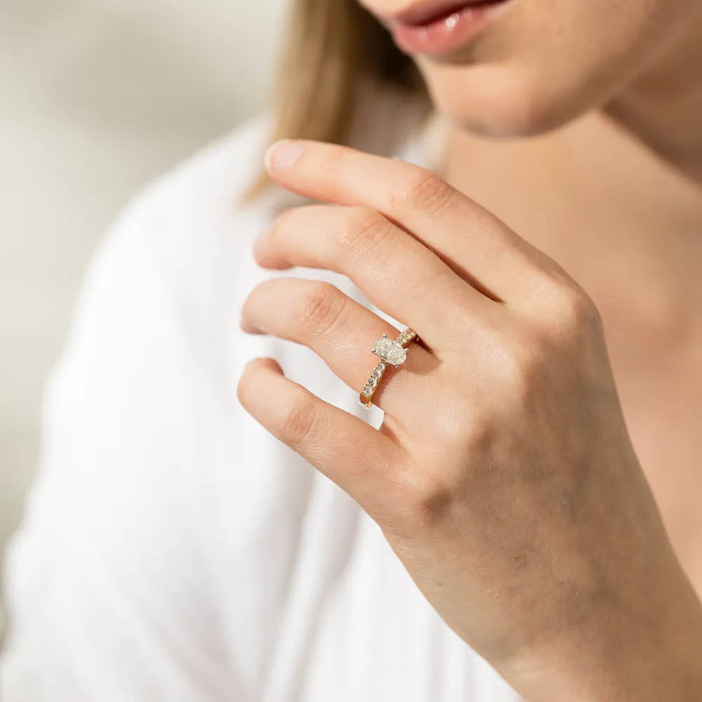 18ct Yellow Gold Oval Diamond Phoenix Ring