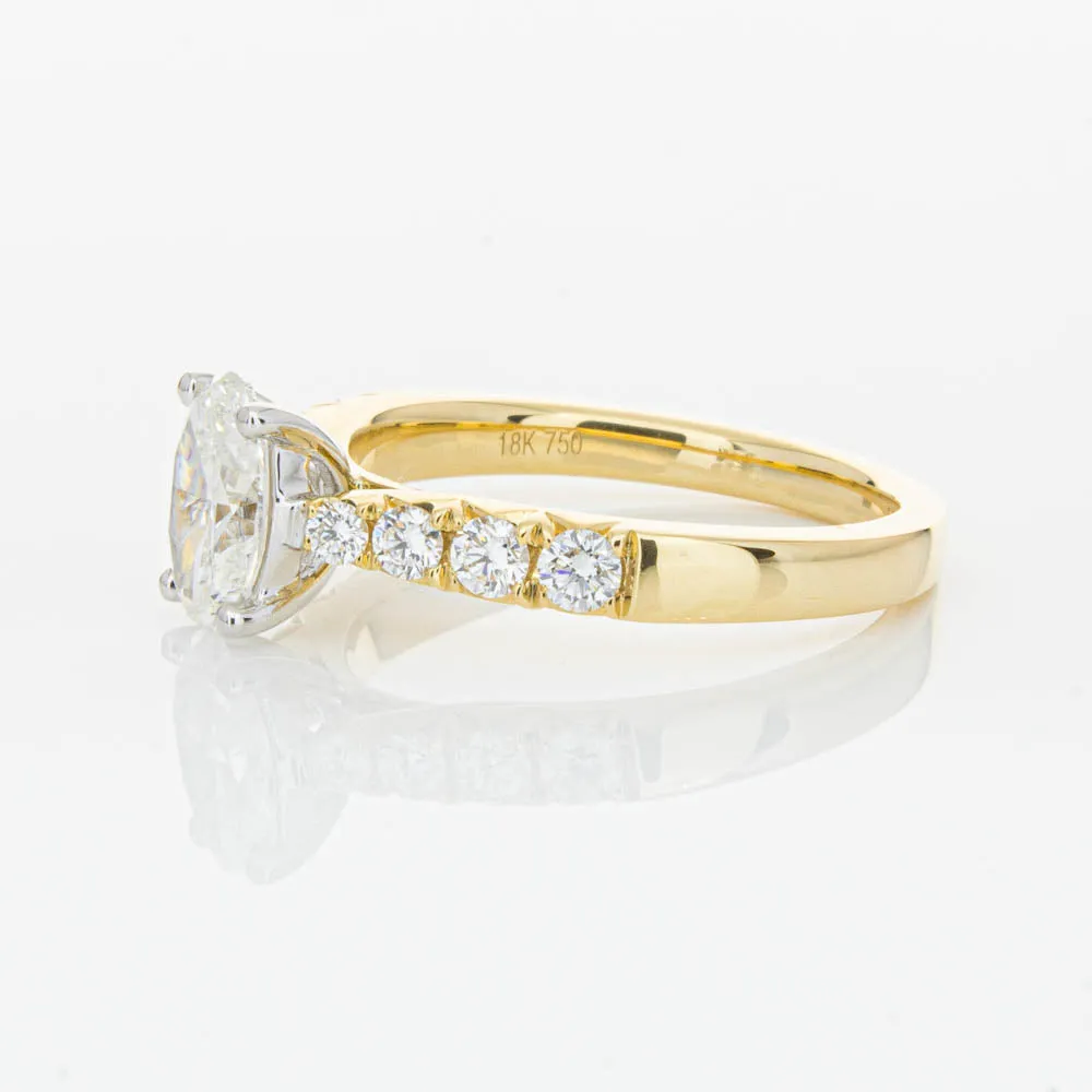 18ct Yellow Gold Oval Diamond Phoenix Ring