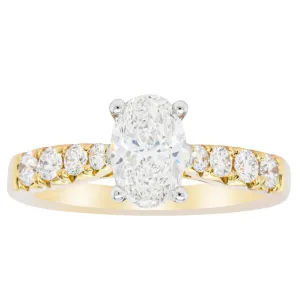 18ct Yellow Gold Oval Diamond Phoenix Ring