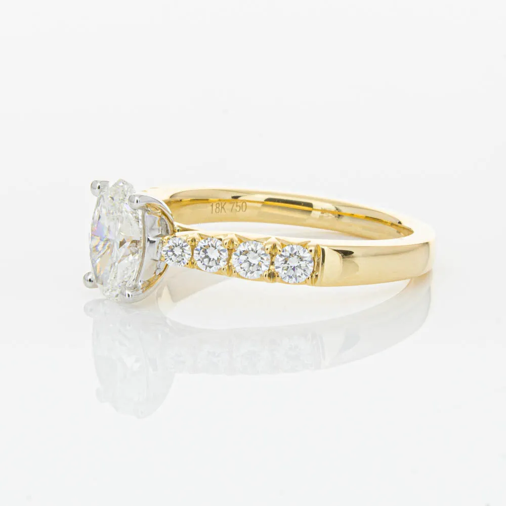 18ct Yellow Gold Oval Diamond Phoenix Ring