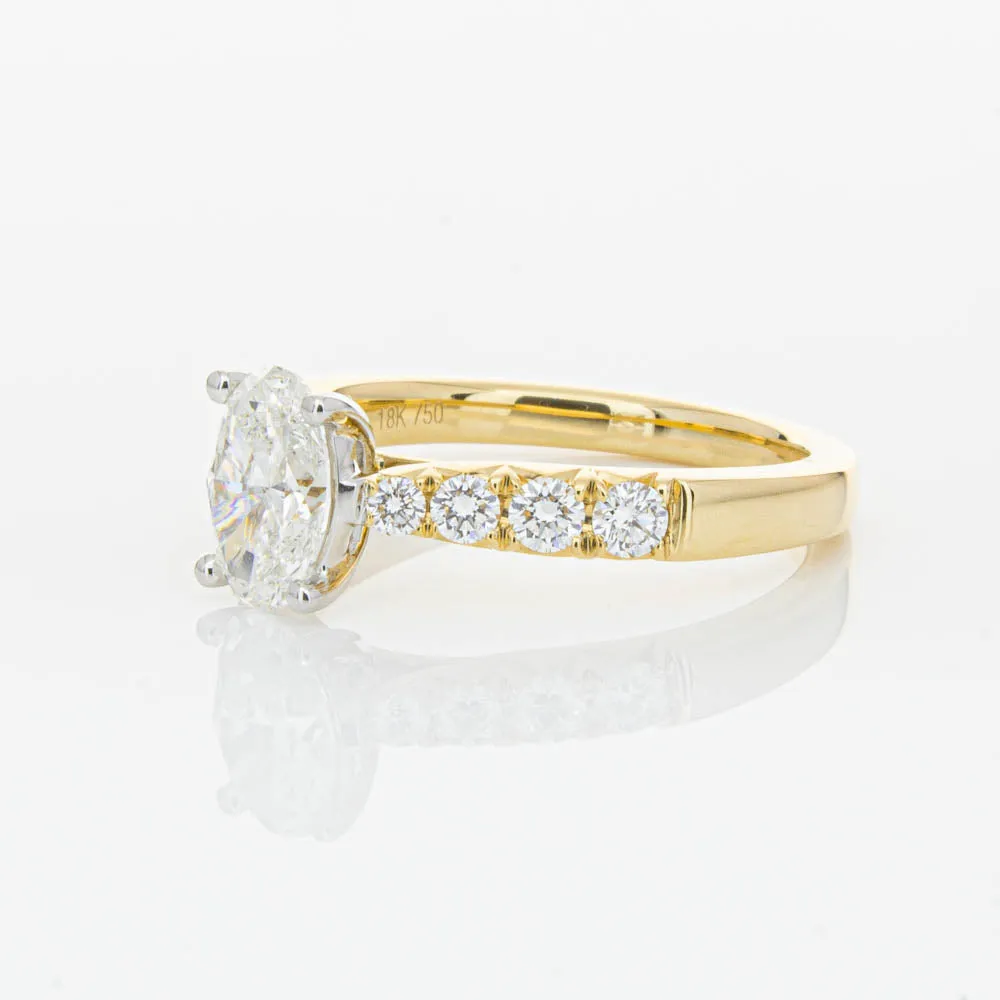 18ct Yellow Gold Oval Diamond Phoenix Ring