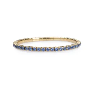 18K Gold Stretch & Stack Sky Blue Sapphire Tennis Bracelet, 2.25-8.58 Carats