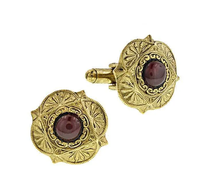 1928 Jewelry Art Deco Style Semi Precious Cufflinks