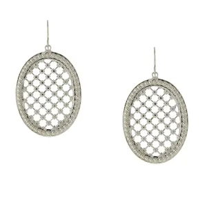 1928 Jewelry Oval Waffle Pattern Drop Earrings