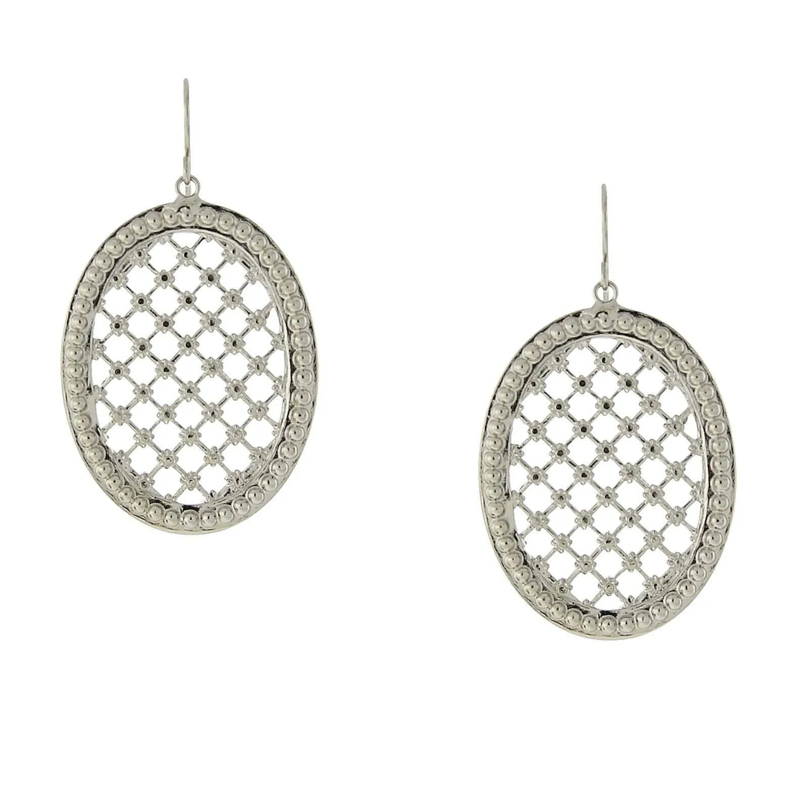 1928 Jewelry Oval Waffle Pattern Drop Earrings