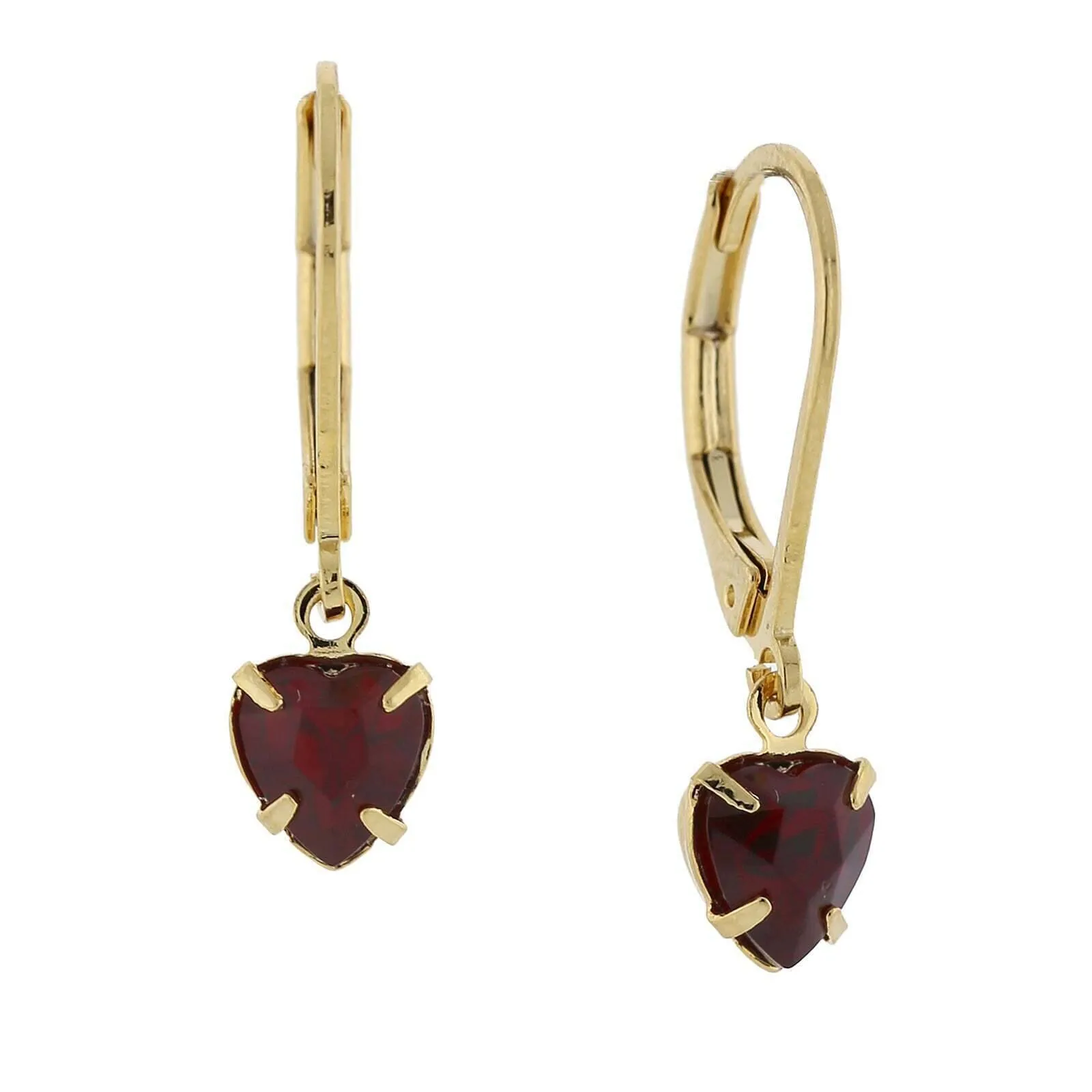 1928 Jewelry Petite Siam Red Heart Drop Earrings