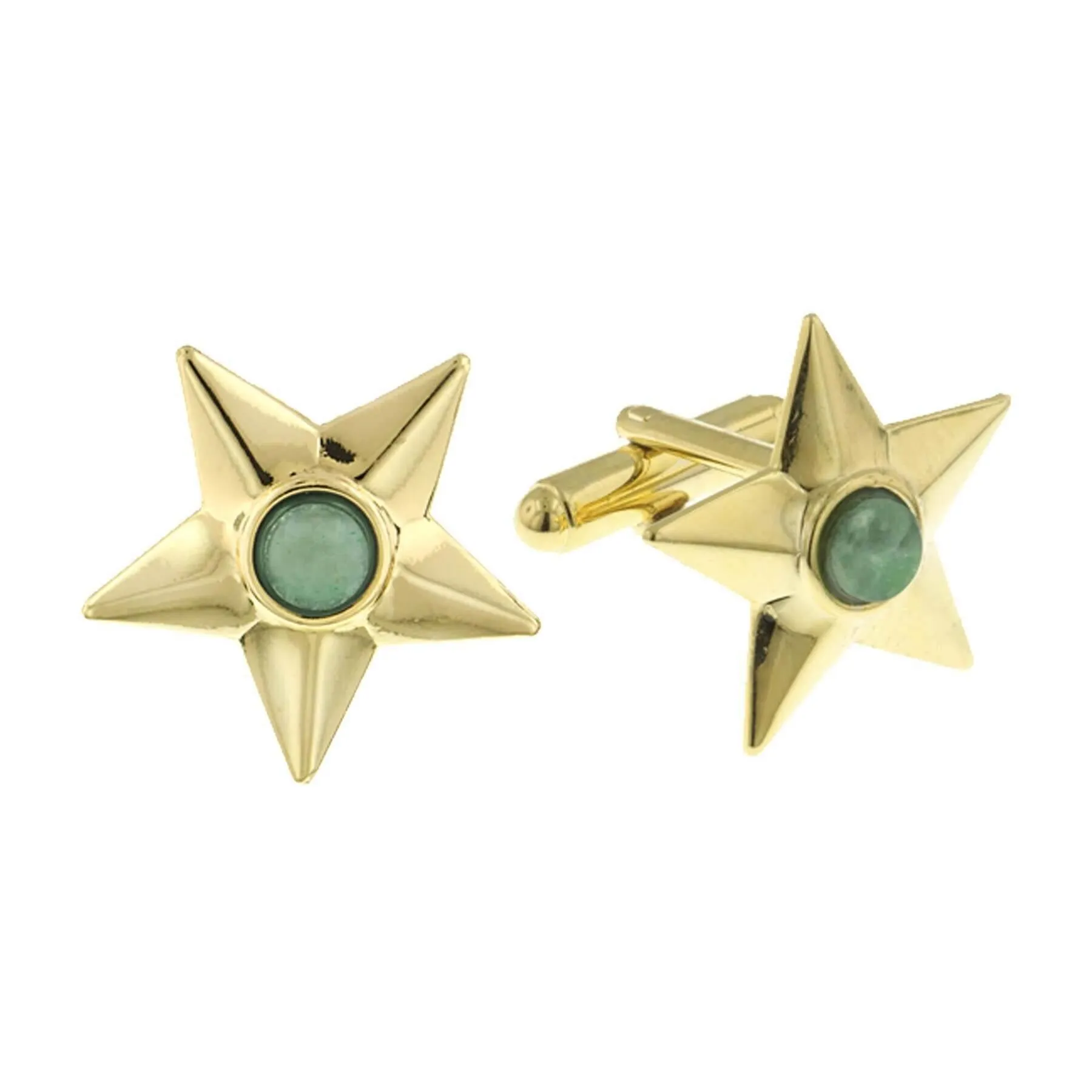 1928 Jewelry Semi Precious Gemstone Star Cufflinks