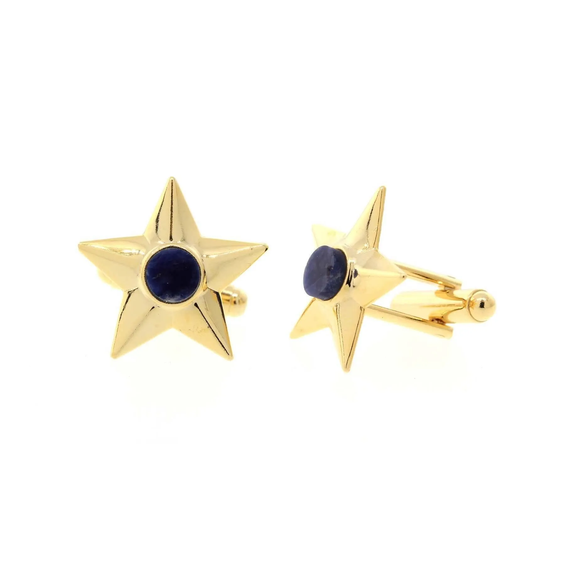 1928 Jewelry Semi Precious Gemstone Star Cufflinks