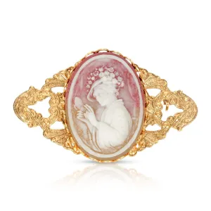 1928 Jewelry Victorian Reflections Carnelian & Ivory Cameo Bar Pin