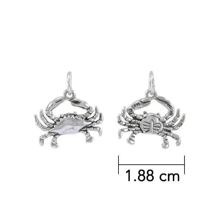 3 Dimensional Blue Crab Silver Charm TCM581