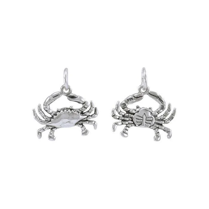 3 Dimensional Blue Crab Silver Charm TCM581