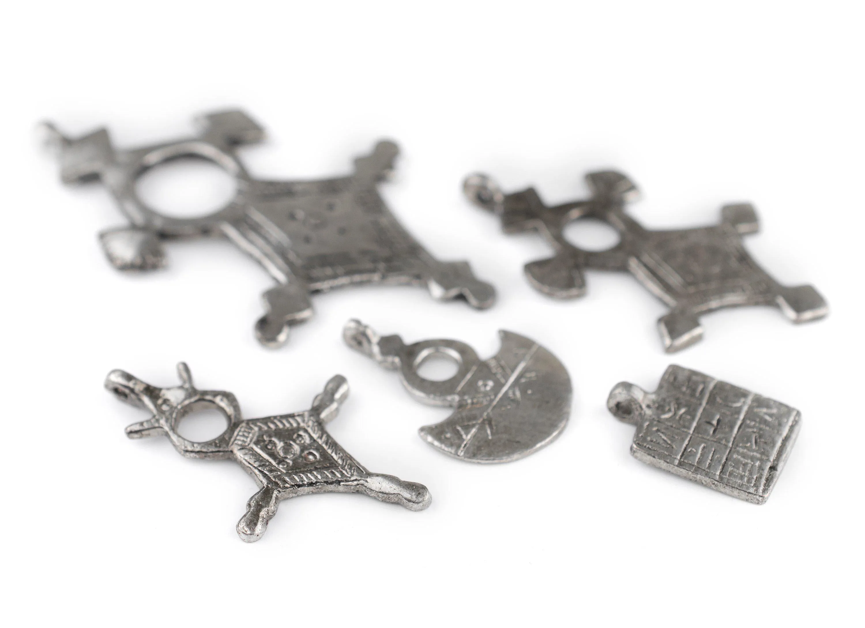 5 Pack: Silver Tuareg Tribal Pendants