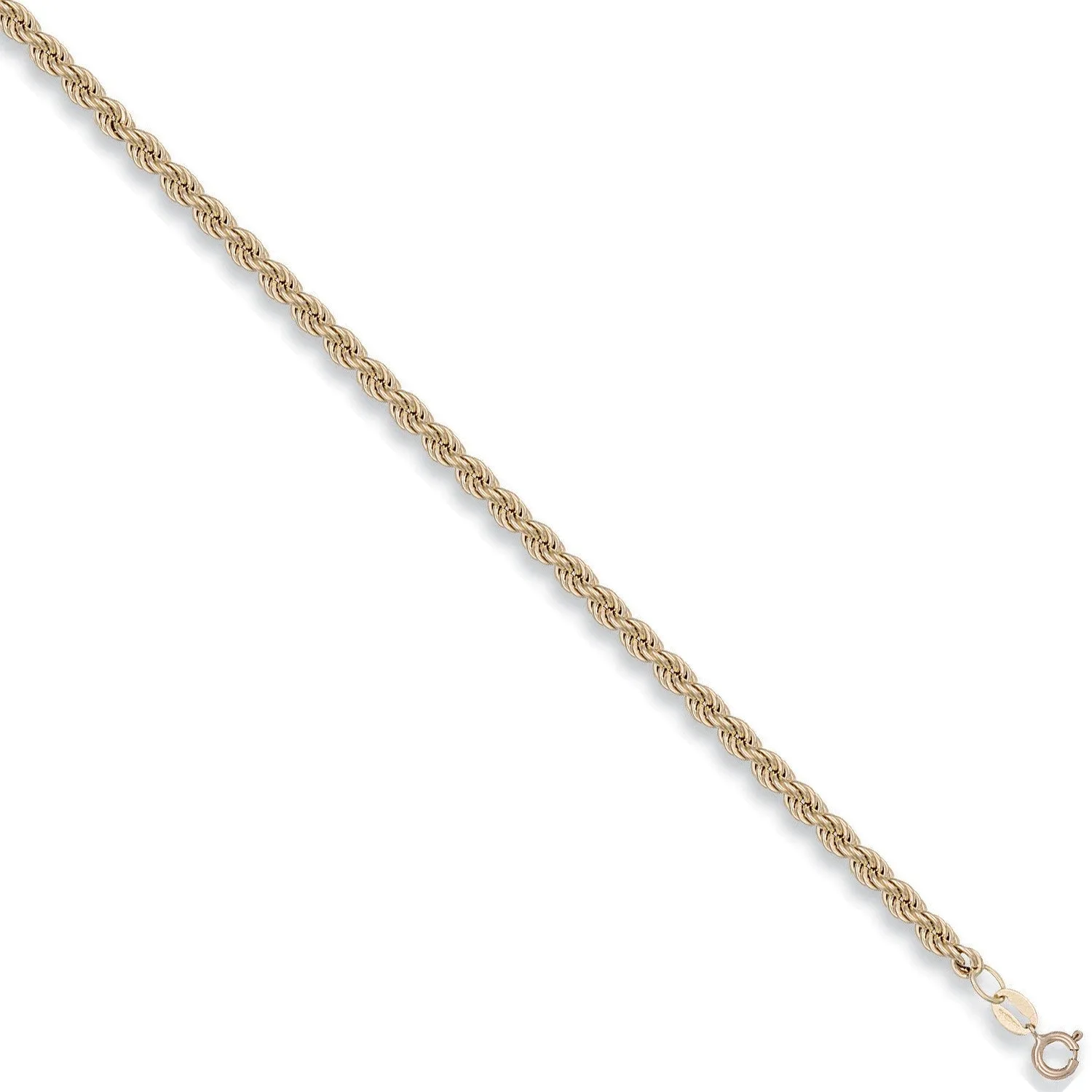 9ct Yellow Gold Hollow 4.3mm 16 Inch Rope Necklace 7.3g