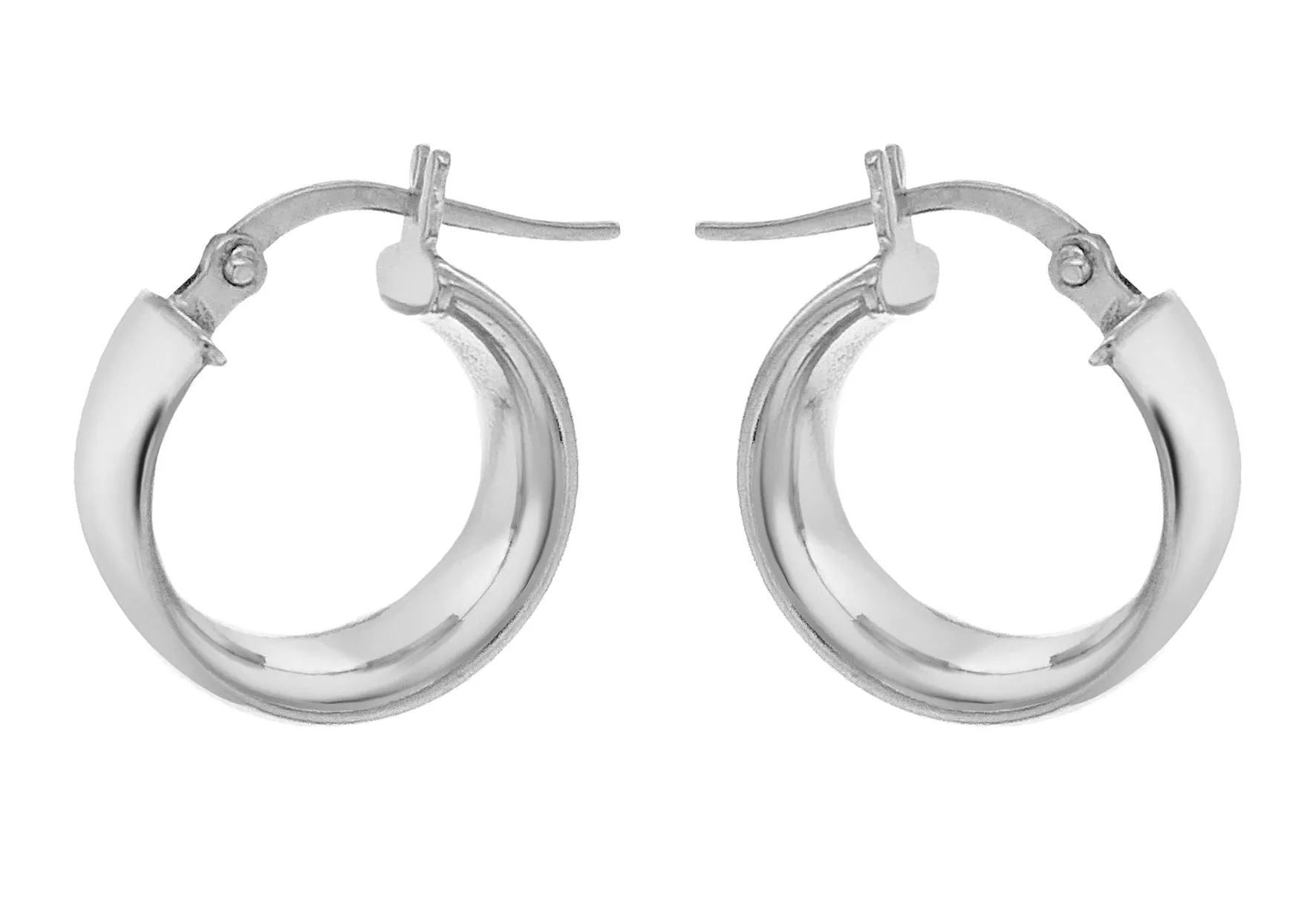 9K White Gold Hallow Hoop Earrings