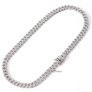 9mm Iced Out Miami Cuban Chain - Silver