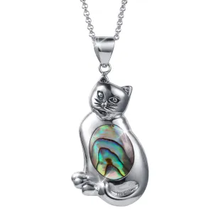 Abalone Cat Pendant