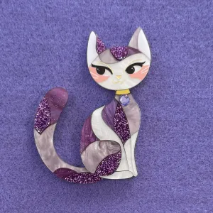 Amethyst 💜 cat - Brooch - Set of 2