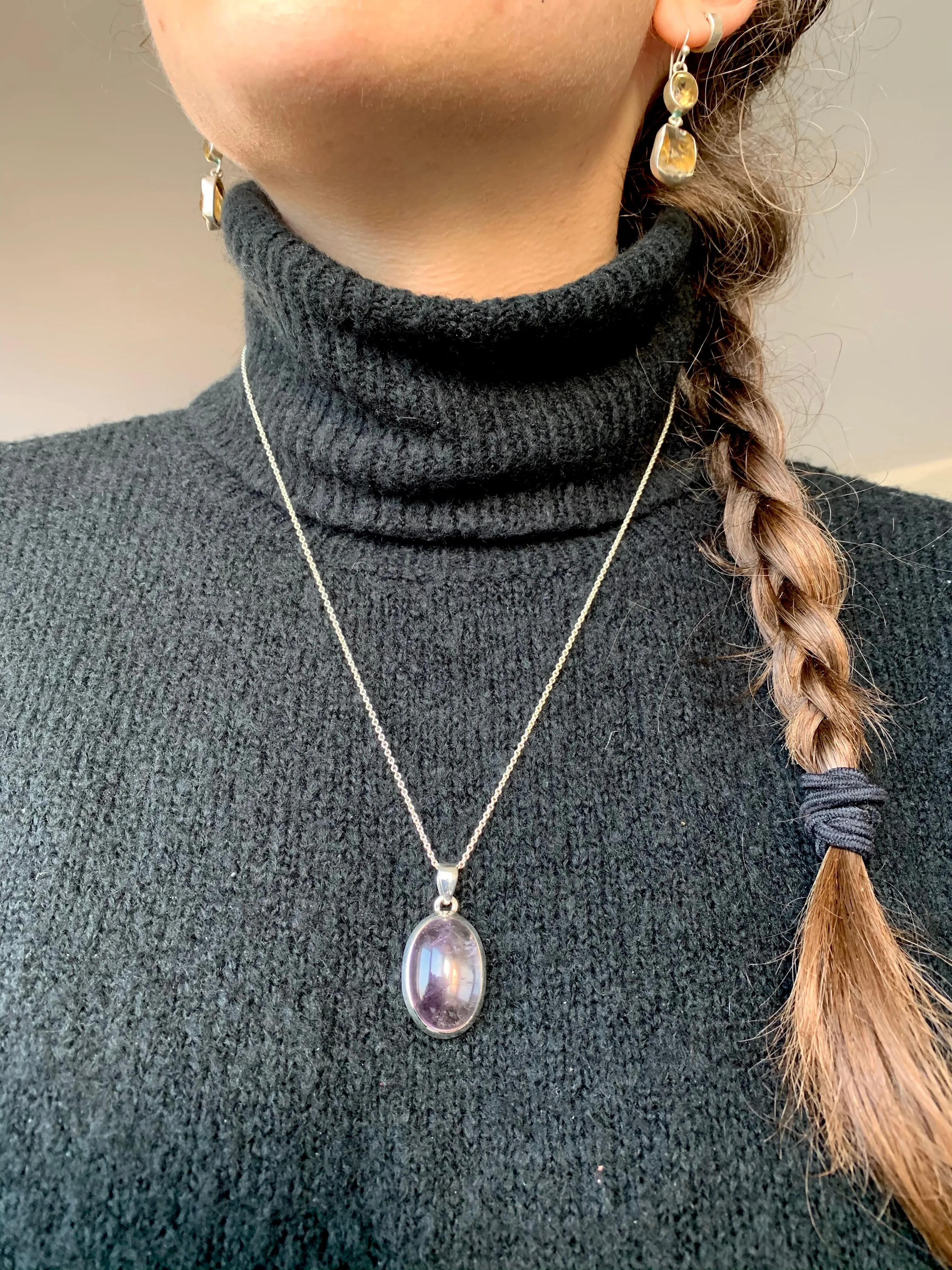 Ametrine Ariel Pendant - Long Oval