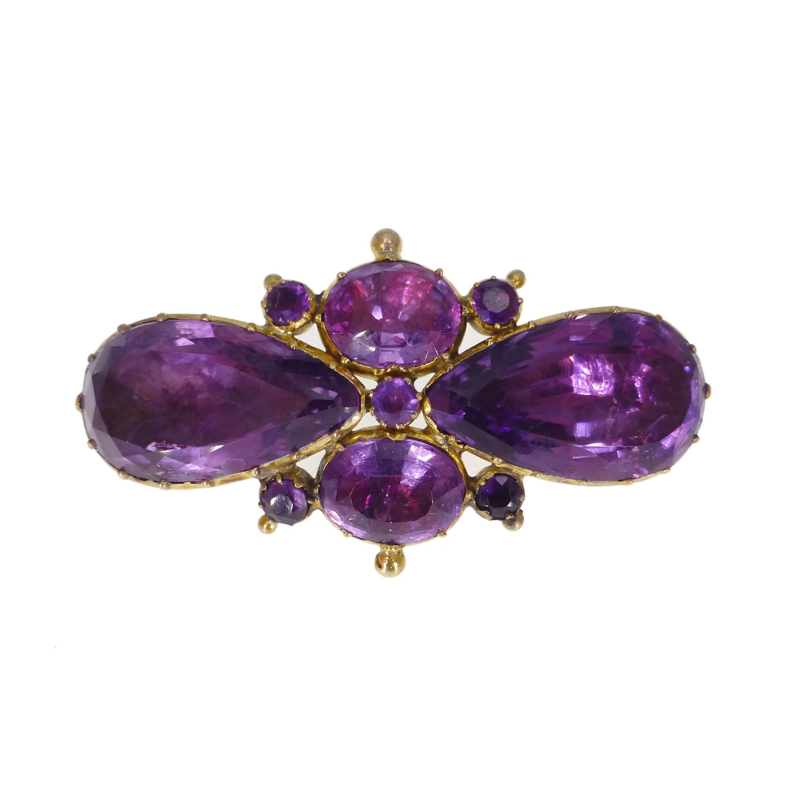 Antique Georgian Gold Amethyst Brooch (AF)