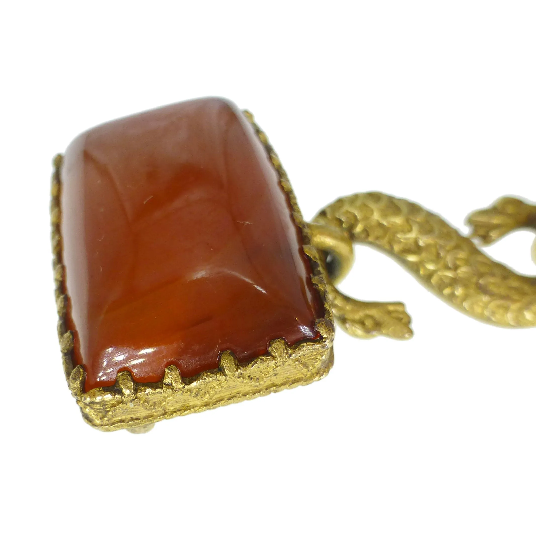 Antique Georgian Gold Metal Carnelian Snake Buckle