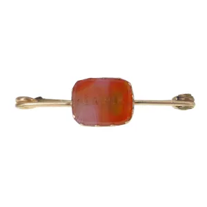 Antique Rolled Gold 'Speed' Carnelian Intaglio Brooch