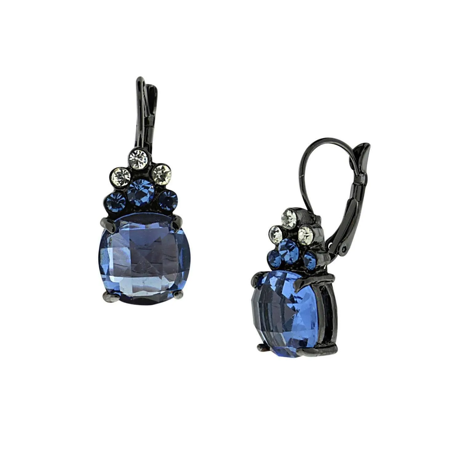 Antiquities Couture Blue Crystal Drop Earrings