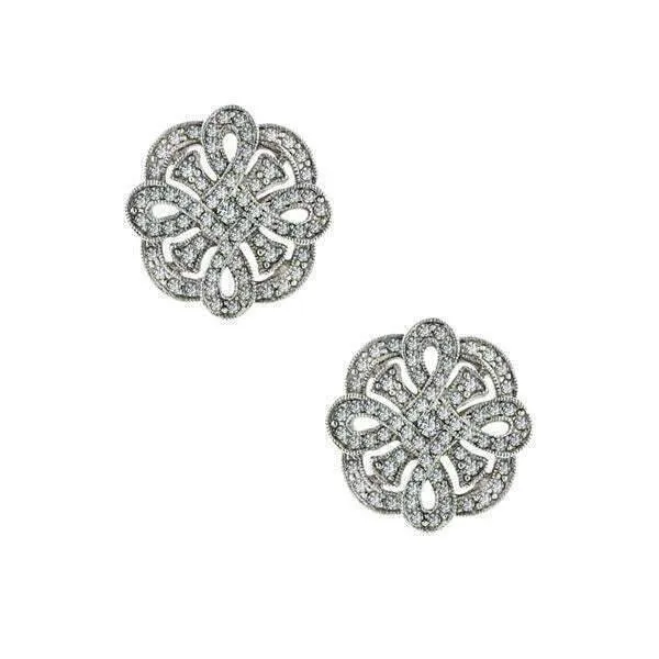 Antiquities Couture Pave Crystal Button Earrings