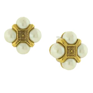 Antiquities Couture Quartet Faux Pearl Button Earrings