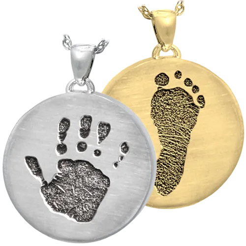 B&B Footprint/Handprint/Pawprint Round Pendant