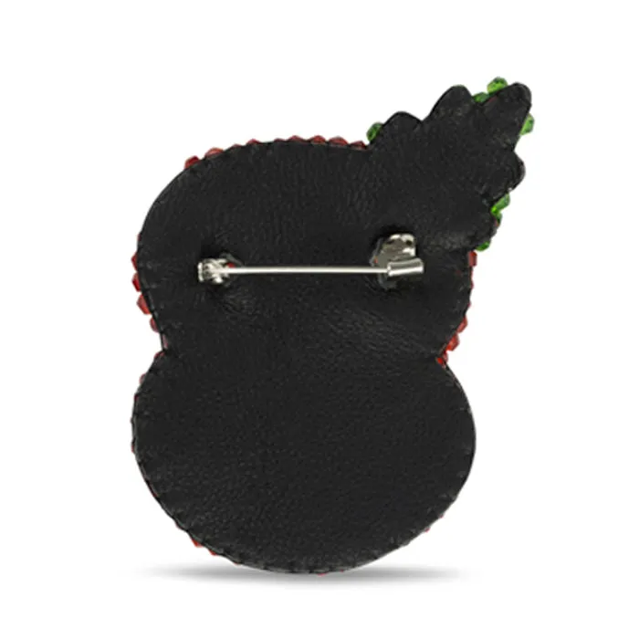 Beaded Poppy Brooch