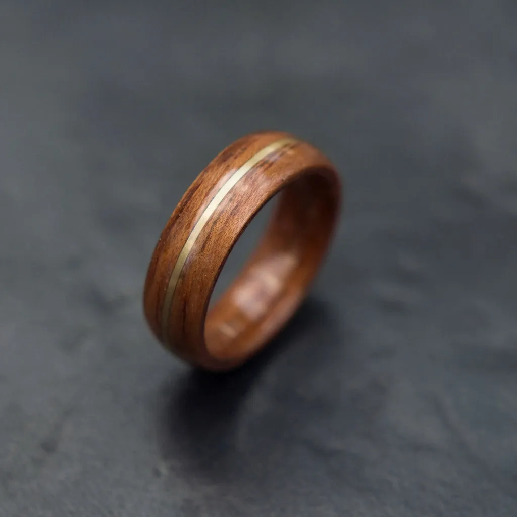 Bentwood Koa Ring With Brass Center