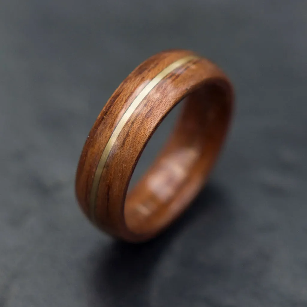 Bentwood Koa Ring With Brass Center