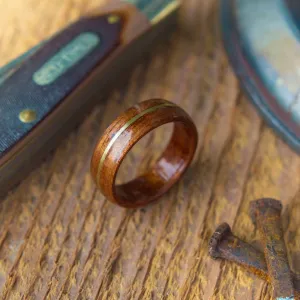 Bentwood Koa Ring With Brass Center