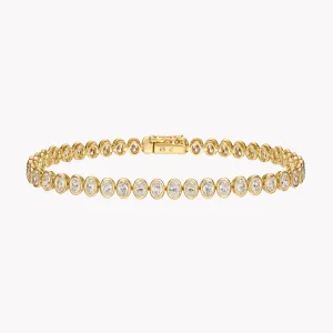 Bezel Set Oval Diamond Tennis Bracelet