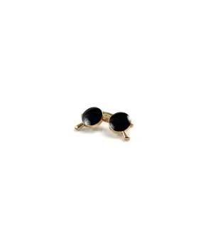 Black & Gold Glasses Brooch (Small)