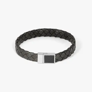 Black Stainless Steel Braided Carbon Woven Bracelet