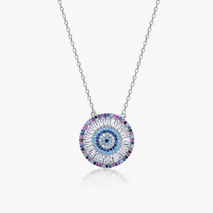 Blue Bloom Round Necklace