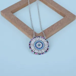 Blue Bloom Round Necklace